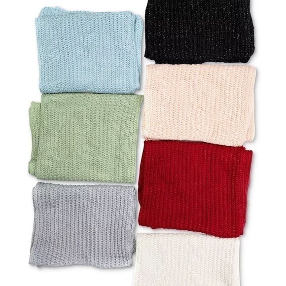 NWT Style & Co Solid black Ribbed Muffler Scarf red, women accessories - Picture 6 of 6